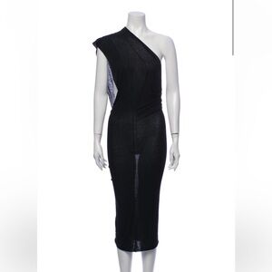 Rick Owens Black One-Shoulder Backless Dress